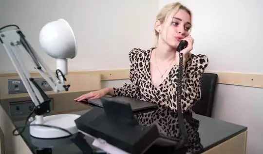 Russian girl in the office spreads her legs to have sex with the boss...
