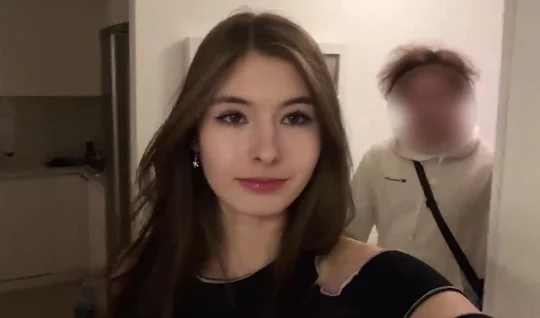 A young Russian girl brought a guy to have sex...