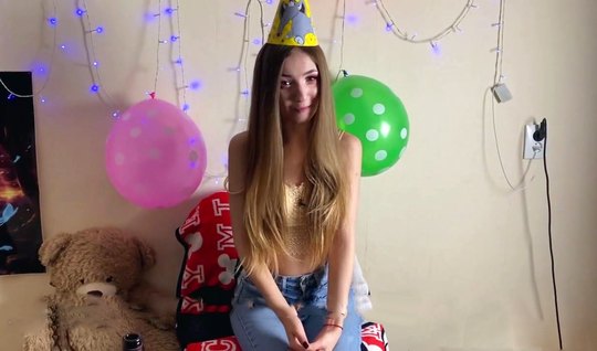A young girl was congratulated on her birthday by shooting homemade porn in the first person