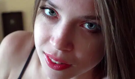Russian girl during shooting homemade porn closeup cum delight