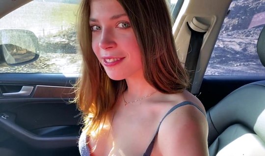 Pick-up in the car Fucks on camera and takes Blowjob from Russian slut