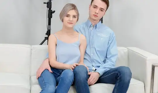 Russian young couple casting sex on camcorder